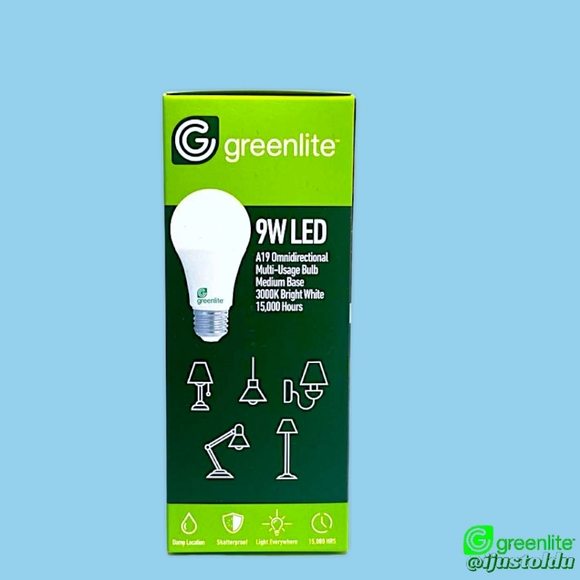 Greenlite 4pack of 9W A19 60W Equivalent LED Bright White Household Bulbs - Picture 8 of 16